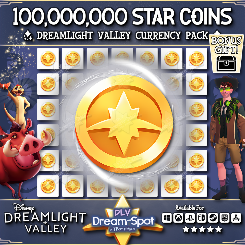 🌎 Disney Dreamlight Valley 💎 100,000,000 Star Coins -Fast+Easy💎+Extra Items🌎