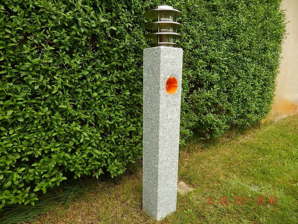LED Gartenlampe Granit  Wegeleuchte echter Stein 230 V Steinleuchte Außenleuchte - Bild 3 von 4