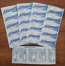 Lot of 2 Strips of 10. AQUATABS WATER PURIFICATION TABLETS-Survival Bag Must