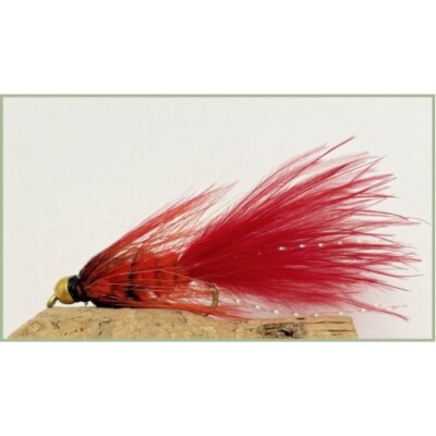 Woolly Bugger Fly, 6 x Red Goldhead Woolly Buggers, Größenwahl, Forellenfliegen