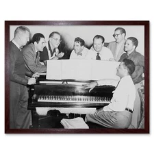 Vintage Big Band Leader Benny Goodman Piano 12X16 Inch Framed Art Print