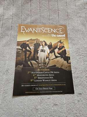 FPOT132 MAGAZIN WERBUNG 11X8'' EVANESCENCE: TOURDATEN NOVEMBER