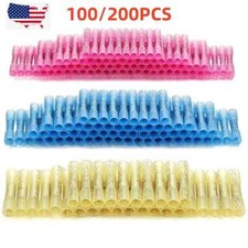 200/100PCS 22-10 AWG Heat Shrink Butt Wire Connectors Waterproof Crimp Terminals
