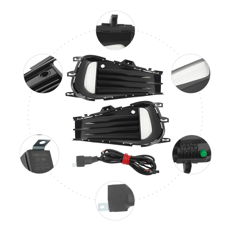 LED Fog Lamp Front Left & Right Side Fog Light For Volkswagen Jetta ...