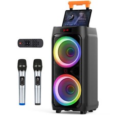 Wireless Karaoke Machine 2 Mics Bluetooth Party Speaker Dance Studio Speaker Set