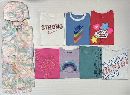 Nike Under Armour Shirts Girls Size Medium 8 10 Youth Short Sleeve Tops Lot of 8