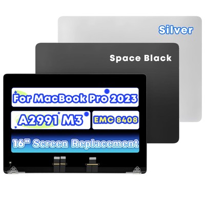 For MacBook Pro 16'' A2991 2023 EMC 8408 LCD Screen Display Replacement Assembly