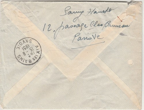 FRANCE-SWITZERLANDS Rare Taxed Airmail Letter Send Paris-Savoie 1951 - Picture 3 of 3