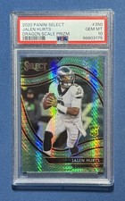 2020 Panini Select Jalen Hurts Field Level Dragon Scale Prizm /67 PSA 10 RC #350