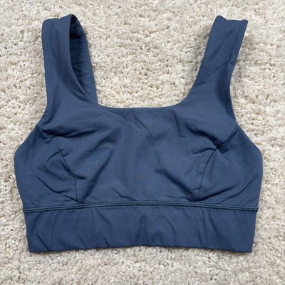 Lululemon Align Reversible Sports Bra Blue Grey Scoop Neck Racerback Size 4