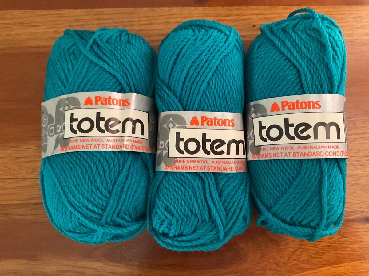 Patons TOTEM 8 Ply Pure Wool 50g - 3 Balls -Teal Blue Shade 1365 Dye Lot 37