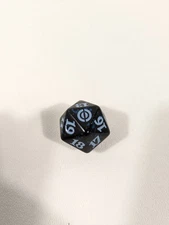 MTG d20 Spindown 20-side Life Counter die Phyrexia All Will Be Black & Blue