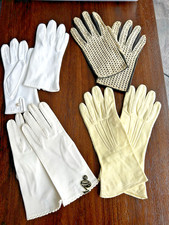Vintage Ladies Gloves Fancy Cotton  Nylon Wristies Set of 4  6 