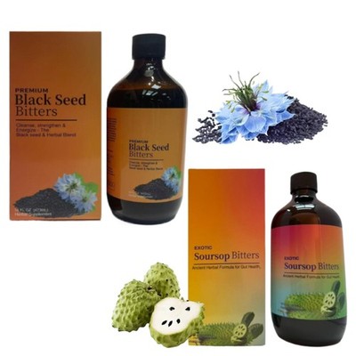 Soursop Bitters flüssig Bio Kräuter Guanabana Detox mit Schwarzkümmel Moringa