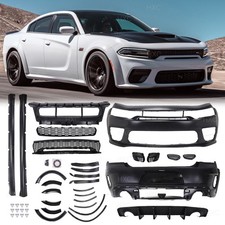 Fit For 2015-2023 Dodge Charger Hellcat Style Widebody Kit Front And Rear Bumper