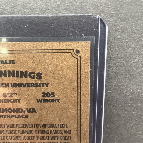 2024 ONYX Vintage Football Ali Jenningsn #OVALJE Virginia Tech WR - Picture 3 of 11
