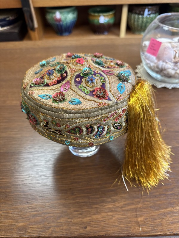 Rare Antique Jewish Bukhari Bukhara Hat Kippah Cap