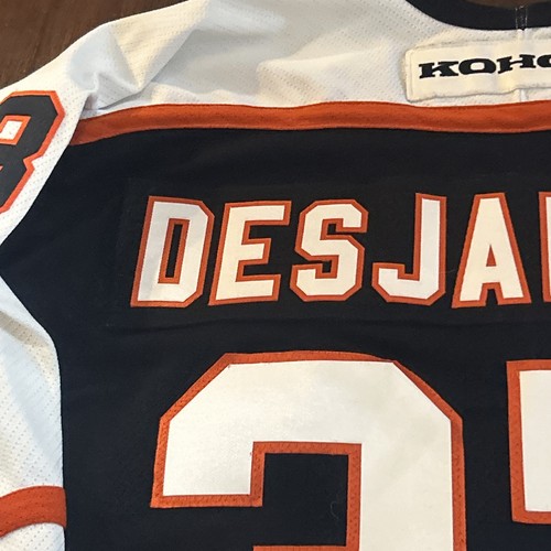 PHILADELPHIA FLYERS NHL HOCKEY JERSEY VINTAGE KOHO #37 ERIC DESJARDINS SIZE L - Picture 5 of 14