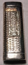 VINTAGE SILVER TONE NATIVE AMERICAN MEXICO DISPOSABLE LIGHTER CASE SIGN PLAQUE