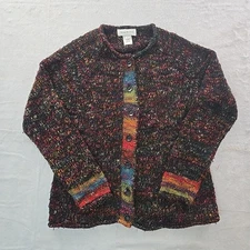 Susan Bristol Cardigan Sweater Women's Sz M Multicolor Acrylic 