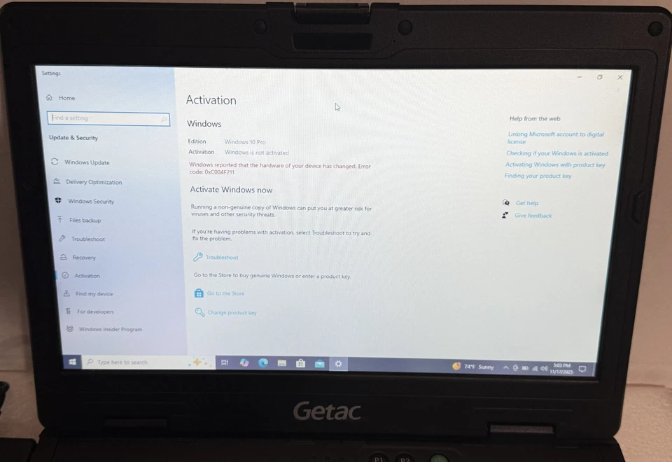 Notebook GETAC S410 G1 VW VAS6150e 14" i5-6300U 2.4GHz 500GB SSD 8GB sem sistema operacional - Imagem 4 de 4