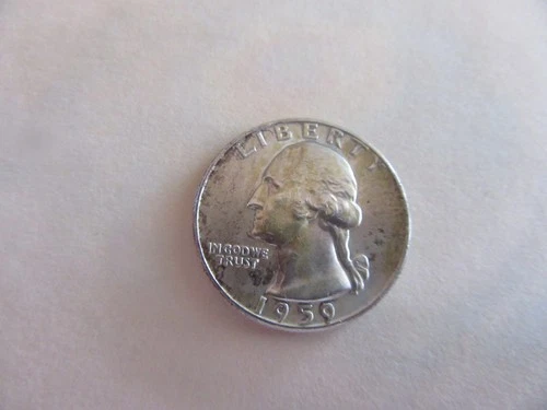 1959-D Washington Silver Quarter Circulated Cond.  AU-Toning  [ACTUAL COIN] #2