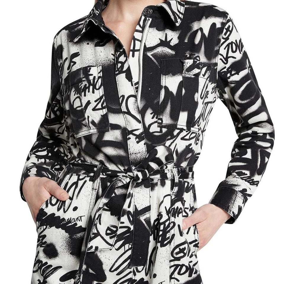 BNWOT SASS & BIDE 'Soul Tonic' Graffiti Print Jumpsuit - Size 8 - $490 - Image 3 of 4