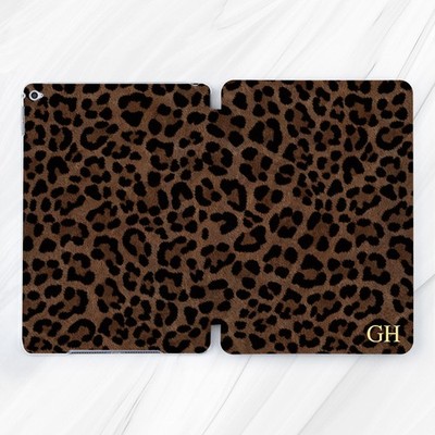 Leopard Animal print Initial Custom name Case For iPad A16 Pro 13 11 Air 13 5 4