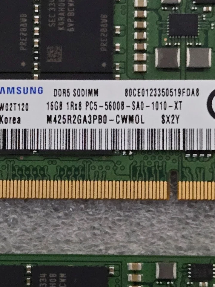 32GB (2x16GB) DDR5 SODIMM PC5-5600B 5600MHz Laptop Memory RAM. Samsung - Image 2 of 3