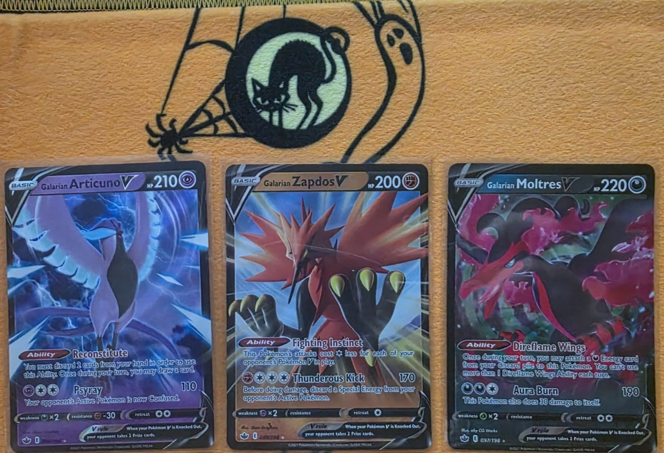 Galarian Articuno V Zapdos V Moltres V 058 080 097 Chilling Reign Holo Set🦜🪿🐦
