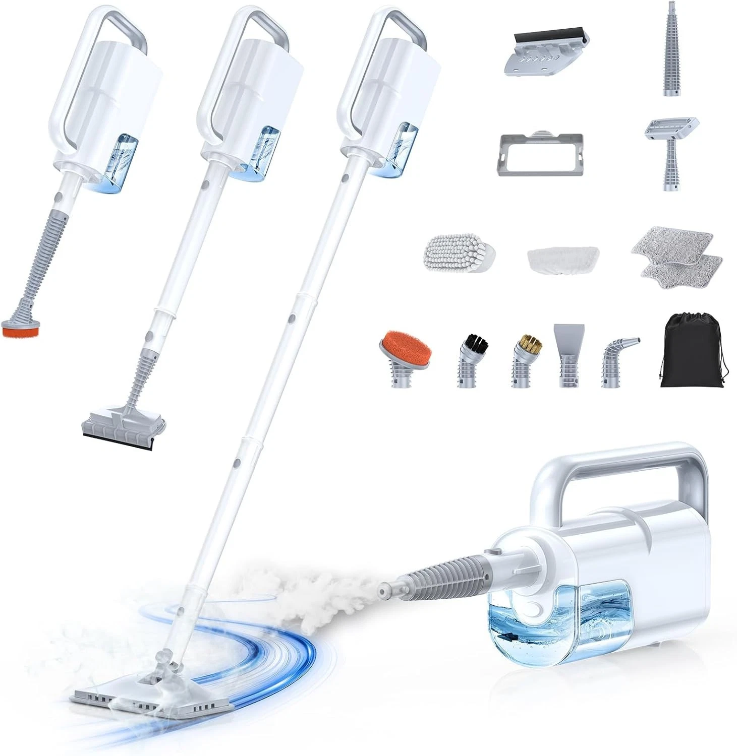 LABIGO 10-in-1 Steam Mop Detachable Handheld Steamer 350ml Tank 10s Heat-Up C-9