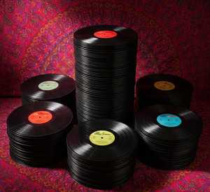 Lot de 40 disques Vinyles 33 tours décoration - mariage soirée fetes
