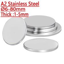 Stainless Steel Blank Round Disc 304 Grade Metal Sheet Plate  6-80mm Thick 1-5mm