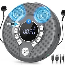 Portable CD Player with Bluetooth, FM Transmitter for Car Home Use, Rechargea...