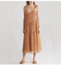 Madewell Floral Georgette Tiered Midi Dress EUC Size 0