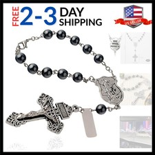 Car Rosary for Rearview Mirror, Catholic Pocket Rosary with St. Michael Medal...