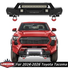 Off-road Front Bumper With Winch Plate Led Lights For 2024-2026 Toyota Tacoma