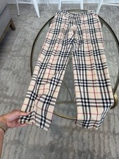 Burberry London Haymarket check beige Pants Italy, Size USA 4