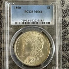 Morgan Silver Dollar 1890 PCGS MS64 Grade