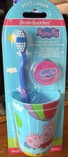 Peppa Pig Toothbrush Set, Brushbuddies Soft Bristle Brush Cap Cup Hasbro NEW