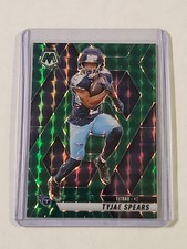 2025 Panini Mosaic Football Tyjae Spears Green Mosaic Prizm #369 Titans