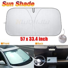 Windshield Sun Shade Standard Foldable Car Accessories Silver Black 5733.4