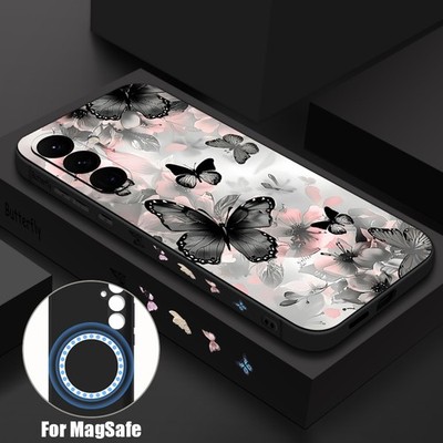 Magnethülle für Samsung S26 Ultra S24 S25 A55 A56 A16 A17 Schmetterling TPU Case