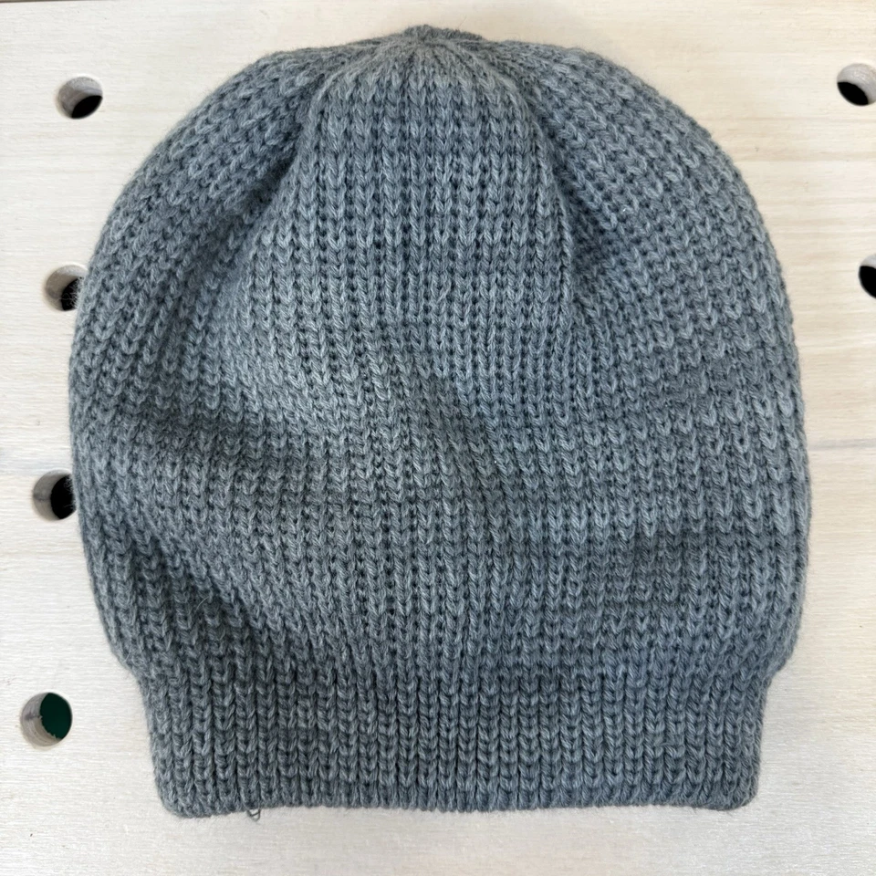 Free People Ribbed Slouch Beanie Gloomy Gray Winter Hat Womens OS - Image 2 of 4