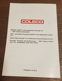 Atari 2600 Game Mouse Trap CIB Complete In Box 