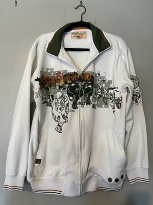 Vintage Y2K ECKO UNLTD Actual Factual 1972 White Track Jacket Size Men s Medium