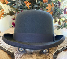 SCALA MENS GREY WOOL DERBY HAT M or L NEW BOWLER BLUES JAZZ DRESS FASHION