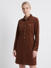 NEW w/Tags Talbots Thin Wale Corduroy Brown Dress Long Sleeves Womens Sz. 6
