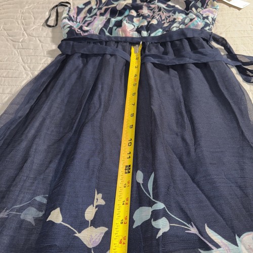 NWT BCX Girls Navy Blue Floral-Print Chiffon Maxi Party Summer Dress-Size-14 - Picture 8 of 14