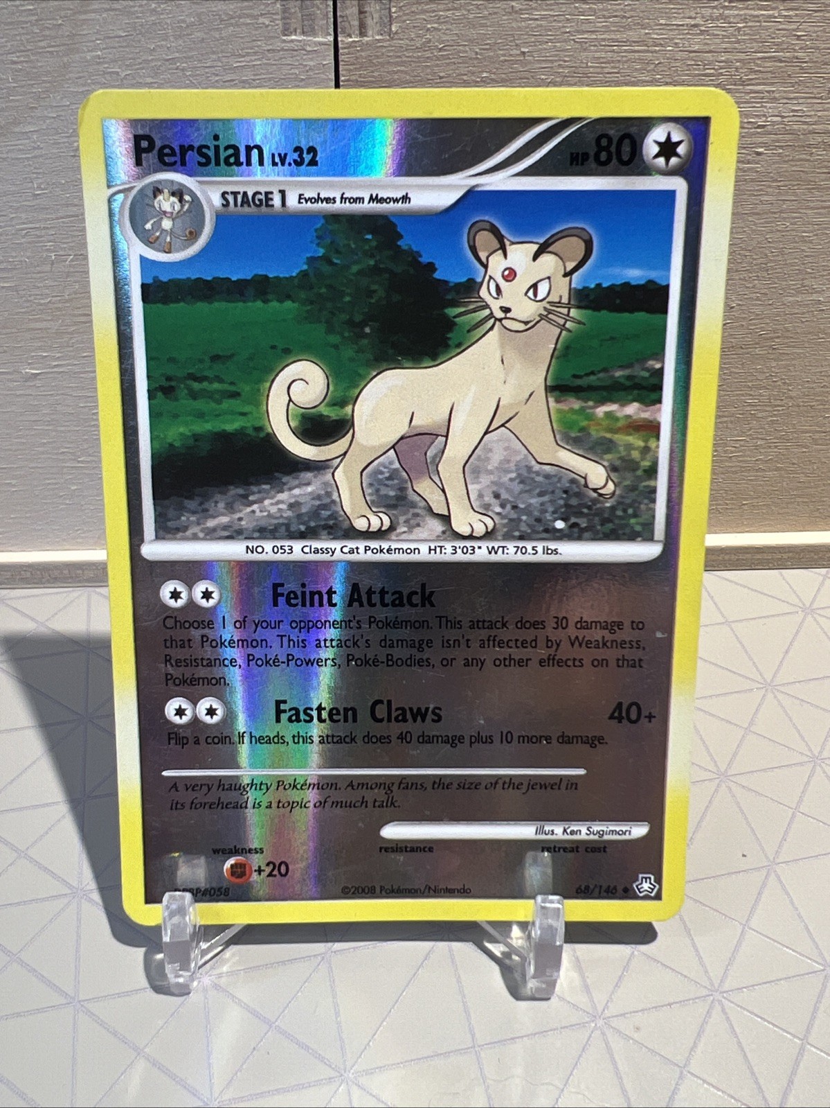 Pokemon Card Persian 68/146 Legends Awakened Reverse Holo 2008 Collectable